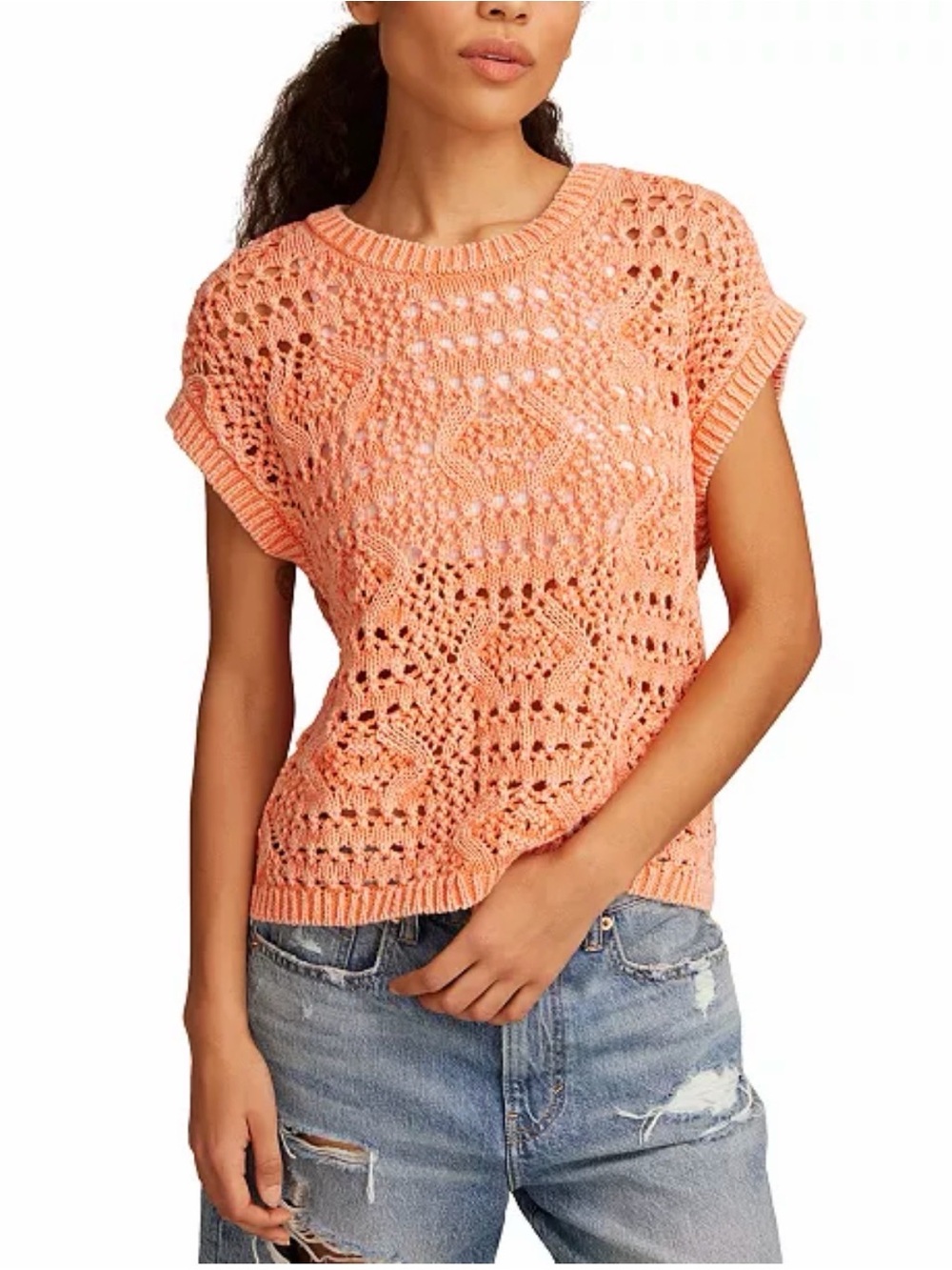 Lucky Brand Crochet Sweater Vest